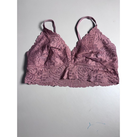 PINK Victoria's Secret Other - PINK Victoria's Secret Lace Bralette Bra Rose Mauve Plunge V-Neck Pullover Large
